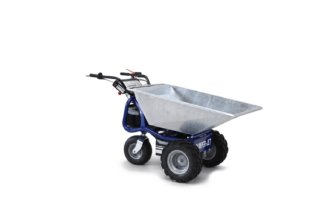 Electric wheelbarrow with heavy-duty skip
