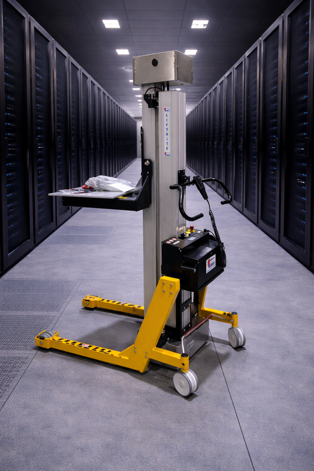 LiftRite 250 kg data centre lifter for controlled IT equipment handling